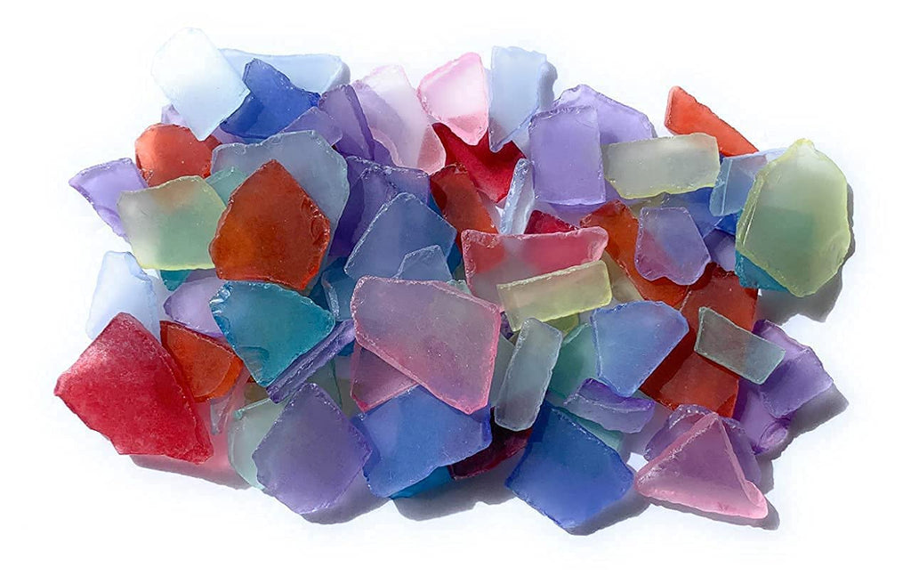Sea Glass -11Oz Assorted Mix Tumbled Sea Glass Decor - Bulk Sea Glass - Sea Glass For Crafts - Glass Pieces For Crafts - Beach G