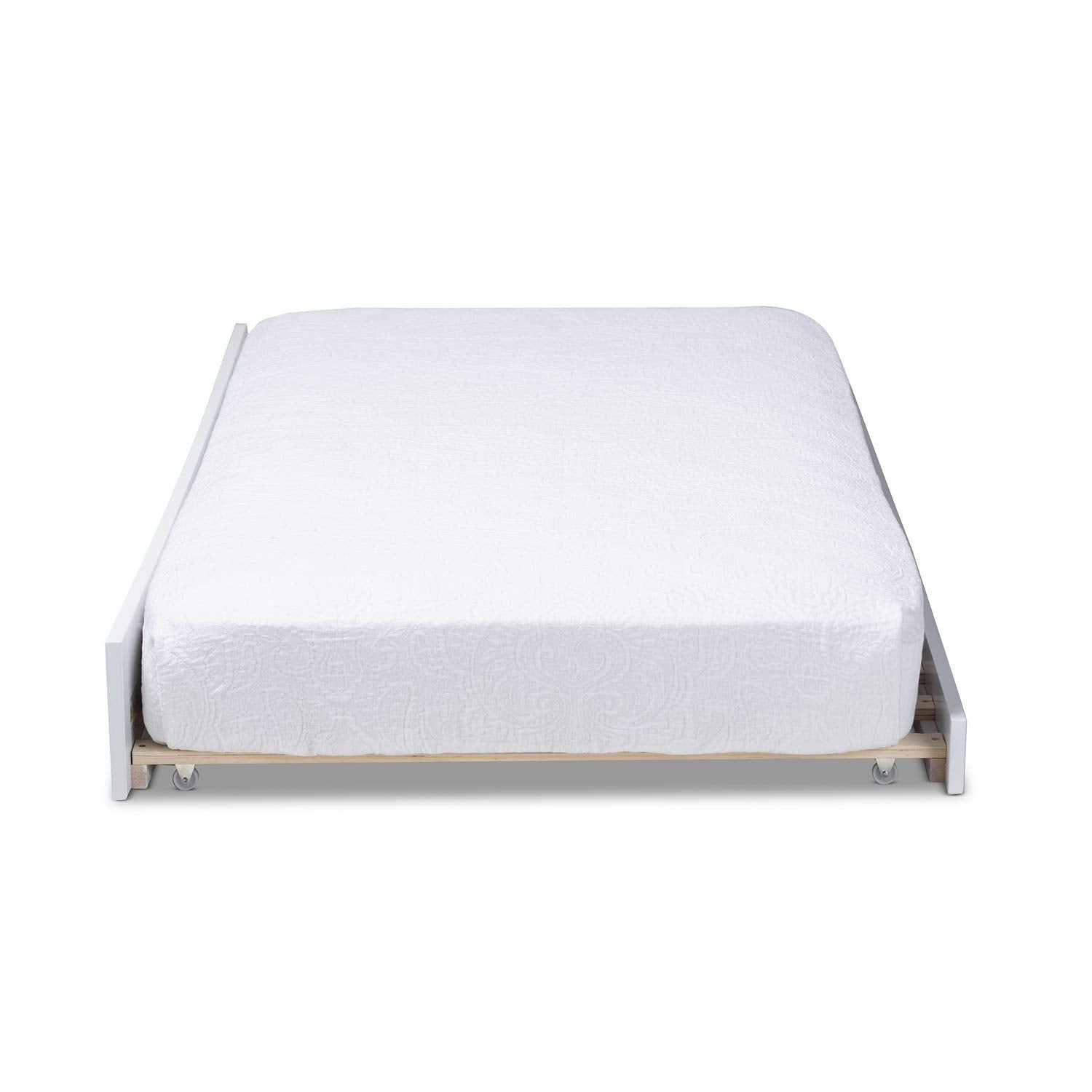 Baxton Studio Neves Cottage Farmhouse White Finished Wood Twin Size Trundle