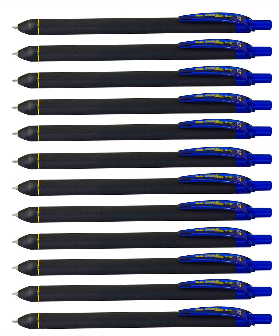 Pentel Energel Kuro Liquid Gel Pen, (0.7Mm) Medium Line, Blue Ink, 12 Pack (Bl437R1-C)