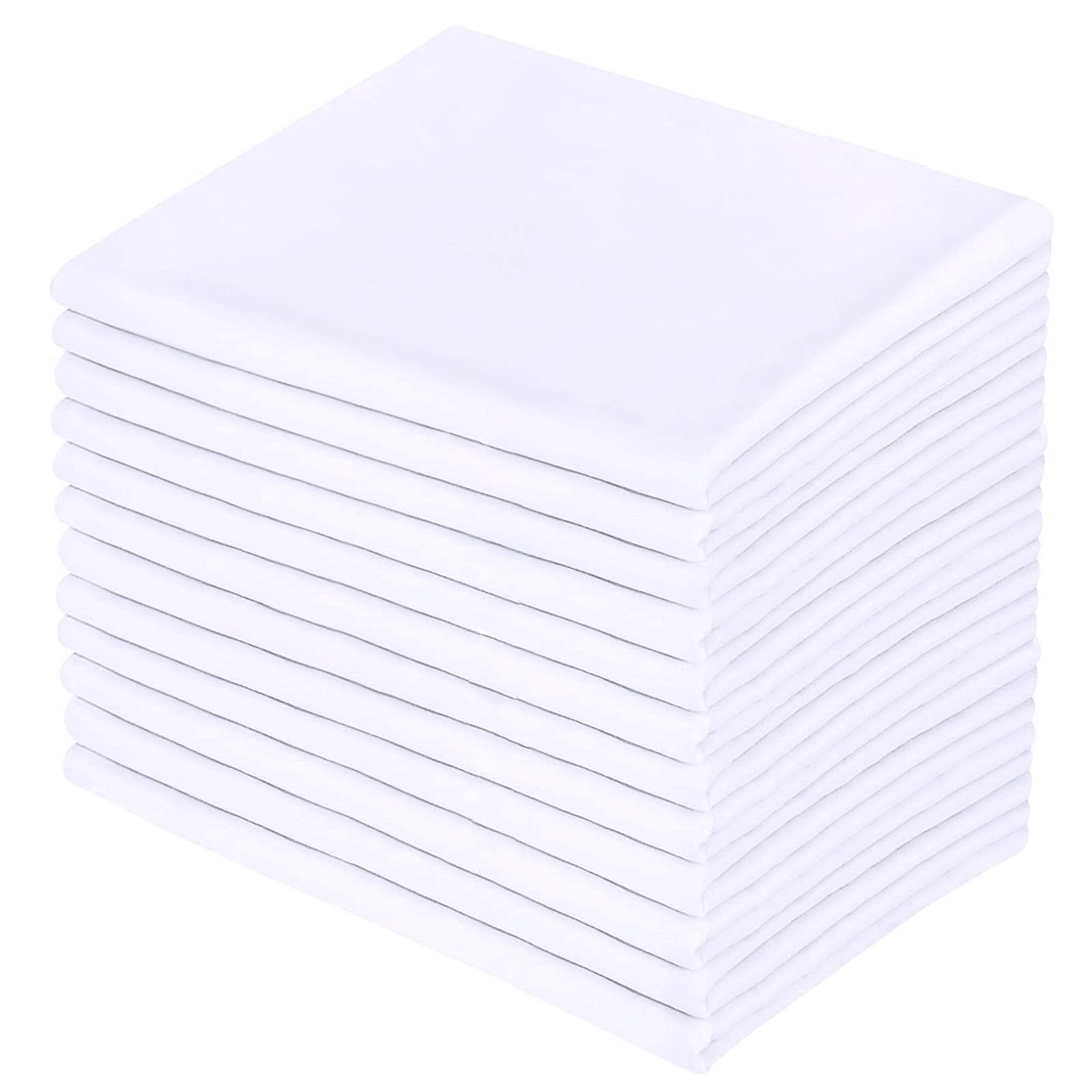 Premium White Pillowcases 12 Pack, Standard Size 20 * 26, Soft Brushed 1800 Thread Count Microfiber, Allergies Free, Wrinkle Res