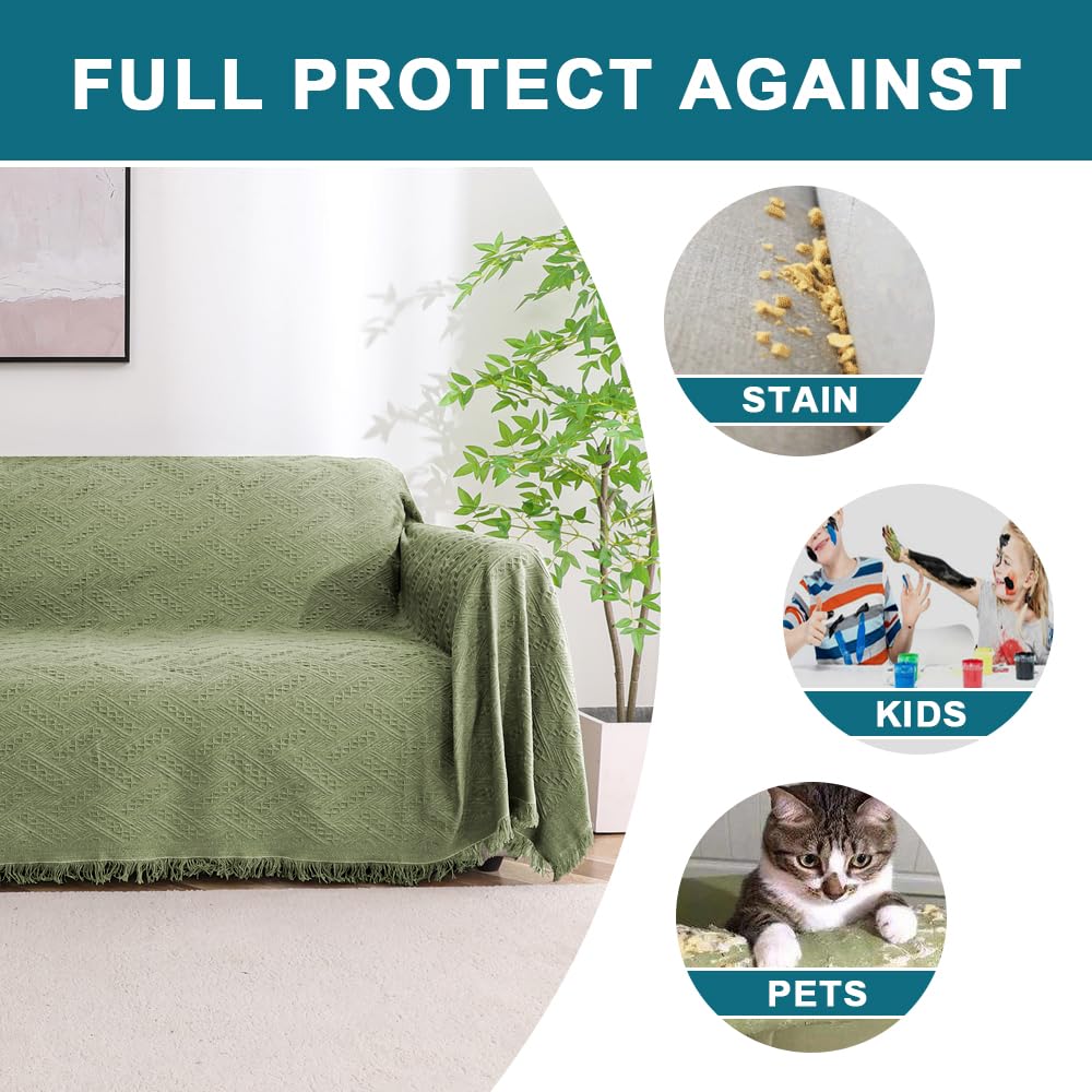 Turquoize Cotton Sofa Cover Couch Cover Sage Couch Protector Sofa Throw Cover For Couches Washable Sectional Sofa Couch Covers F