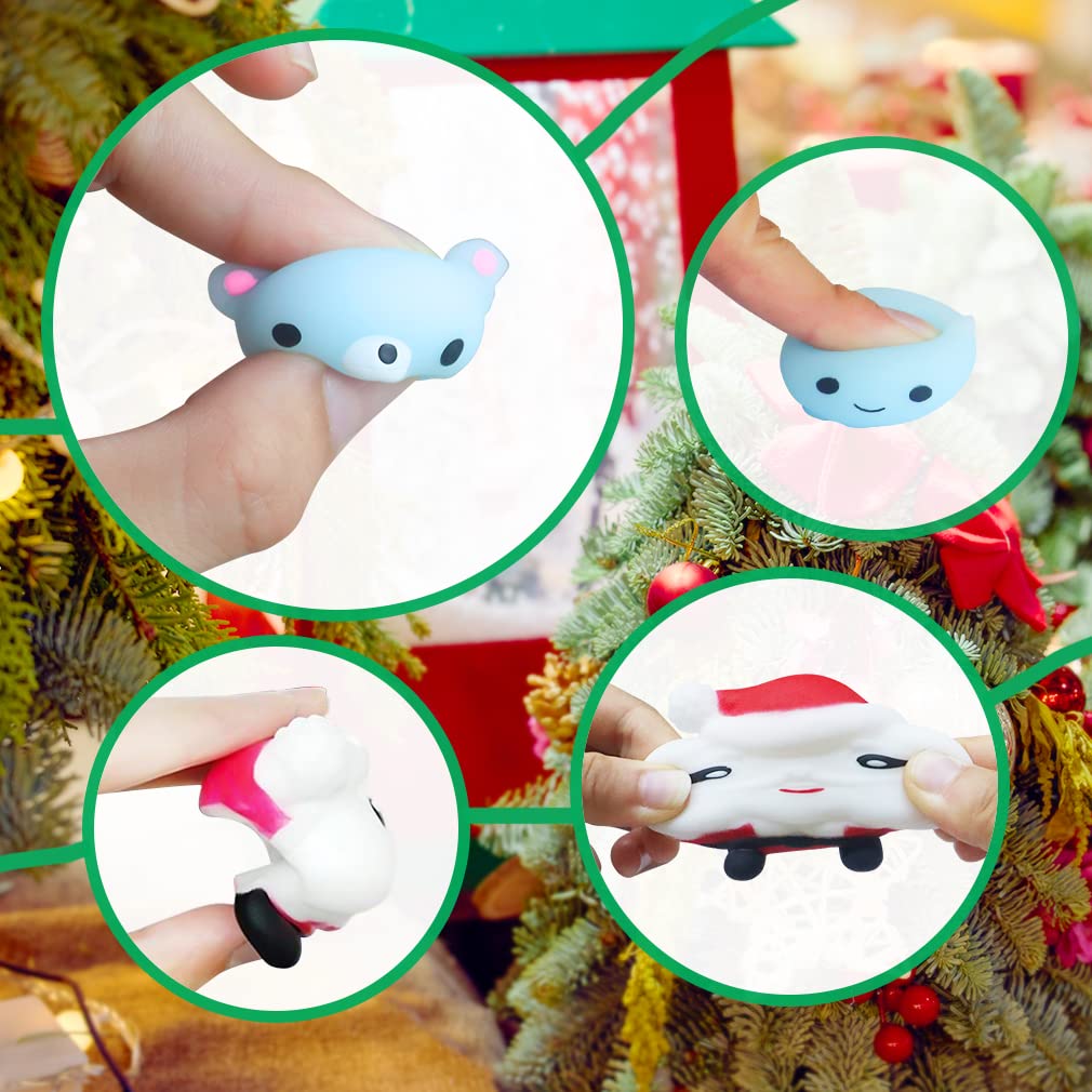 Mochi Squishy Advent Calendar 2024,Squishy Animal Christmas Countdown Calendar,24 Days Surprise, Non-Toxic Relief Stress Christm