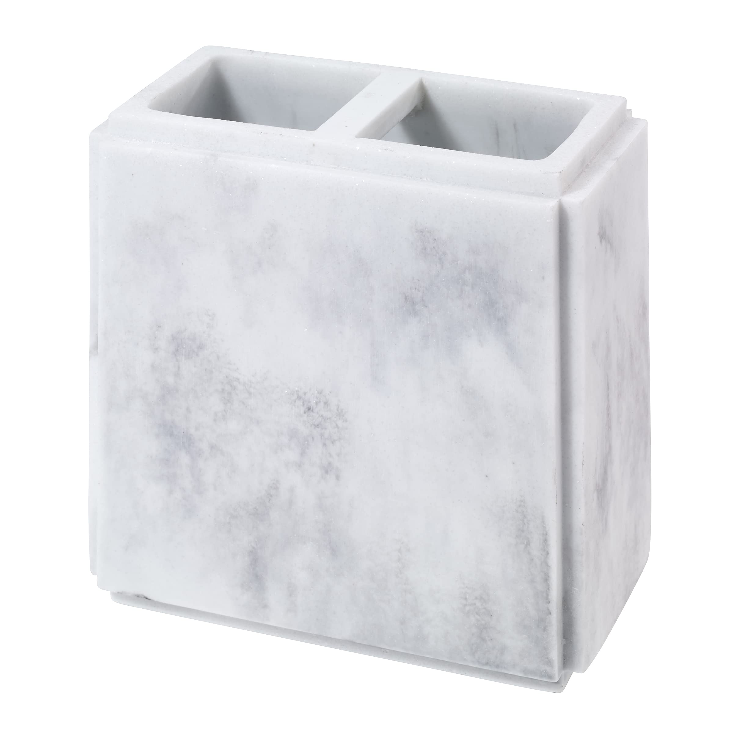 Avanti Linens - Toothbrush Holder, Resin Countertop Decor, Marble Inspired Bathroom Accessories (Catania Collection)