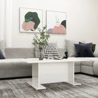vidaXL Coffee Table High Gloss White 40.7"x23.6"x15.7" Engineered Wood