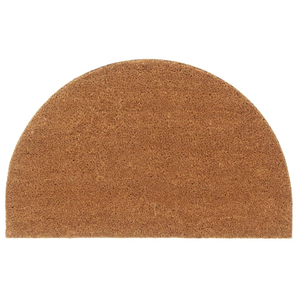 vidaXL Door Mat Natural Half Round 19.7inchx31.5inch Tufted Coir