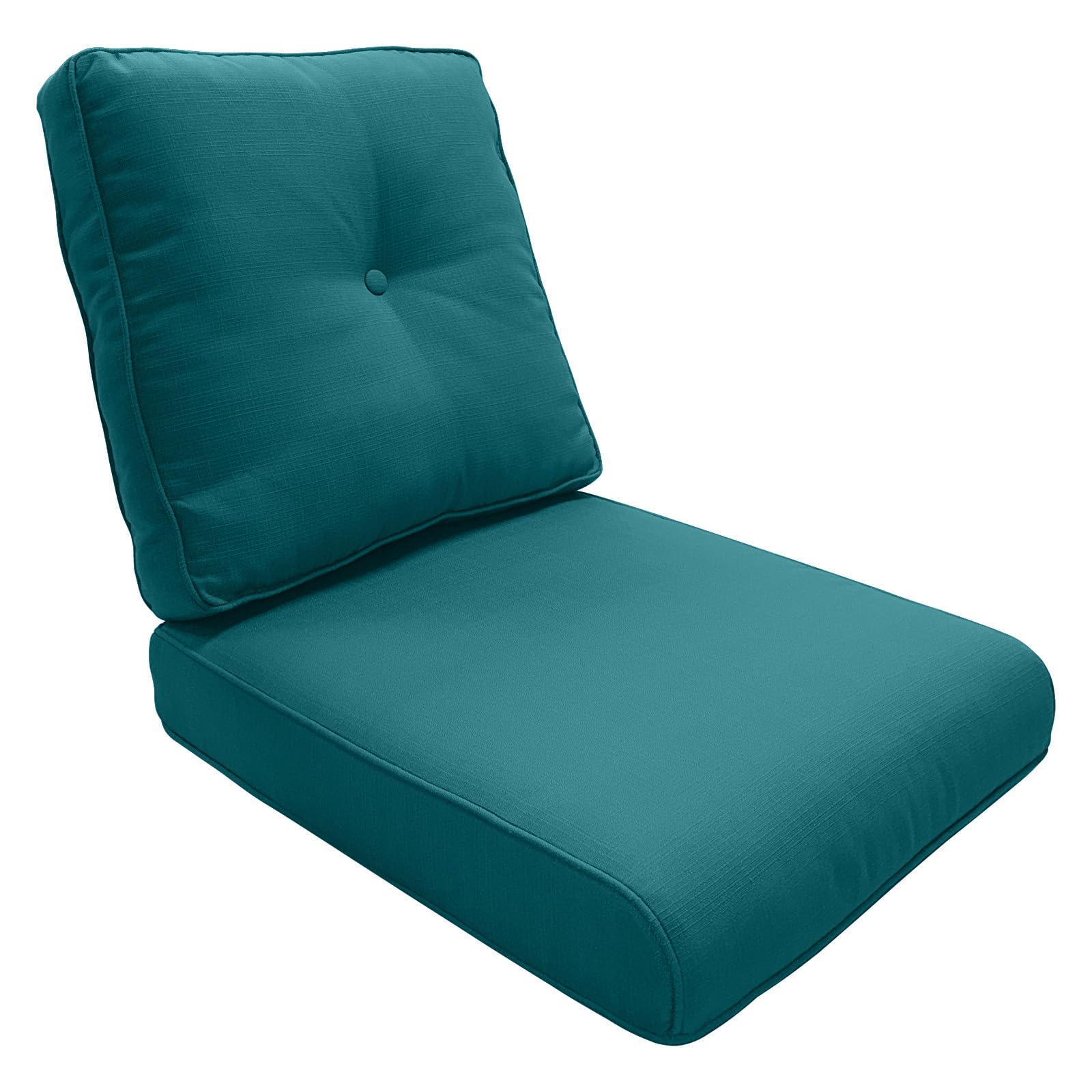 Belord Patio Furniture Cushions With Removable Cover, 1 Pair Of Peacock Blue Cushions Including 1 Seat Cushion And 1 Back Cushio