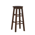 Linon Zeke Walnut Solid Wood Backless Round Barstool with 29 inch Seat Height