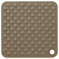 BLSJN Shower Mat with Suction Cups, Beige, 50x50 cm, Natural Rubber, Machine Washable, Hang to Dry Hole, AntiSlip Design, Batht