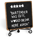 Bar Decor Sign, Funny Bar Accessories, Home Bar Plaque Wooden with Stand, Bar Table Decorations Supplies for Home, Desk Shelf Ca