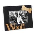 Isaac Jacobs Black Wood Sentiments Dog Woof!    Picture Frame, 4x6 inch, Photo Gift for Pet Dog, Puppy, Display on Tabletop, Des