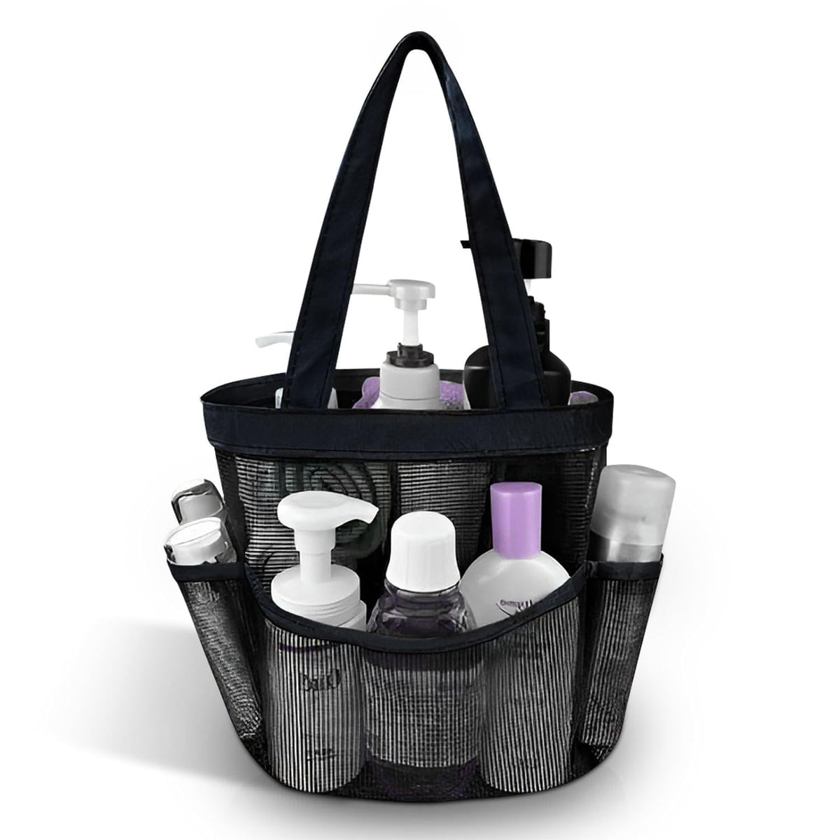 Shrevi Mesh Shower Caddy Tote Bag 8 Pockets, Hanging Portable Toiletry Bag for Men and Women, College Dorm Essentials Quick Dry