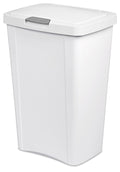 Sterilite 13 Gallon TouchTop Wastebasket w/ Lid, Opens with Touch, Trash Can for the Kitchen or Mudroom, White, 4-Pack