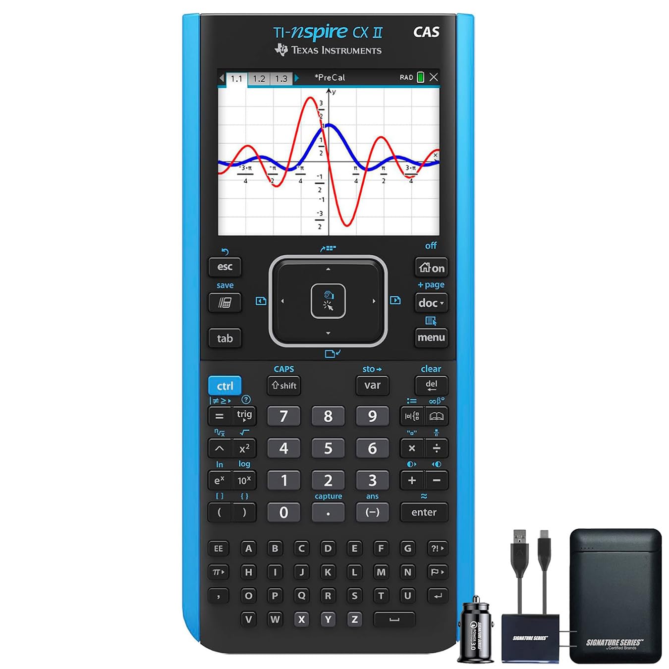 Texas Instruments Ti-Nspire Cx Ii Cas Graphing Calculator | Color Screen, 8 Built-In Apps, Python Programming, Included Software