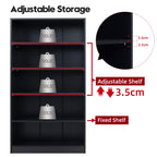 Sunon Wood Bookcase 5-Shelf Freestanding Display Wooden Bookshelf For Home Office School (11.6'' D*33'' W*59.8'' H,Black)