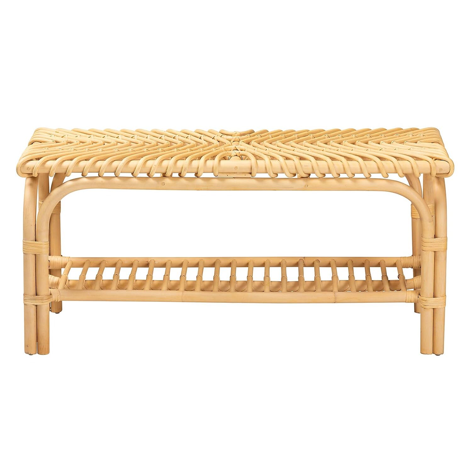 Baxton Studio Himari Rattan Bench, Natural Brown (233-13164-HiT)