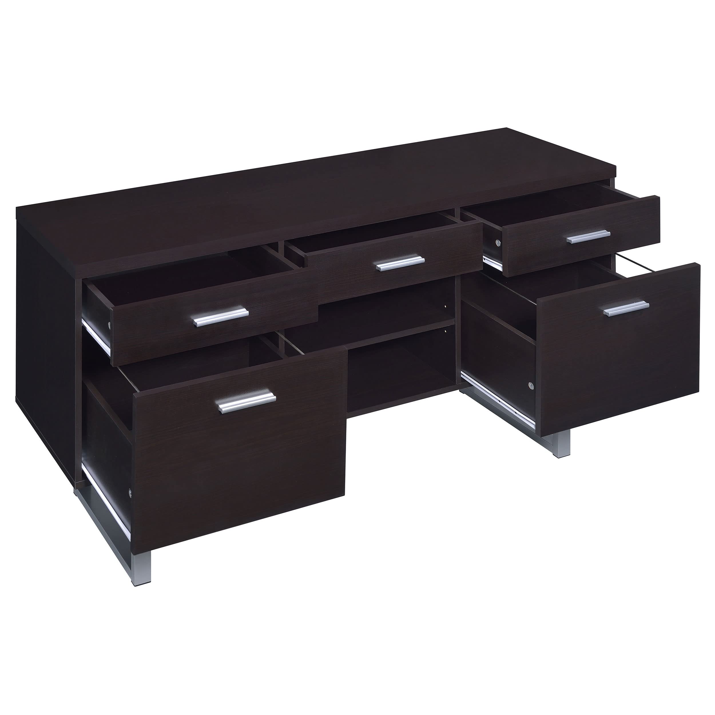 Coaster Home Furnishings Lawtey 5-Drawer Credenza with Adjustable Shelf Cappuccino