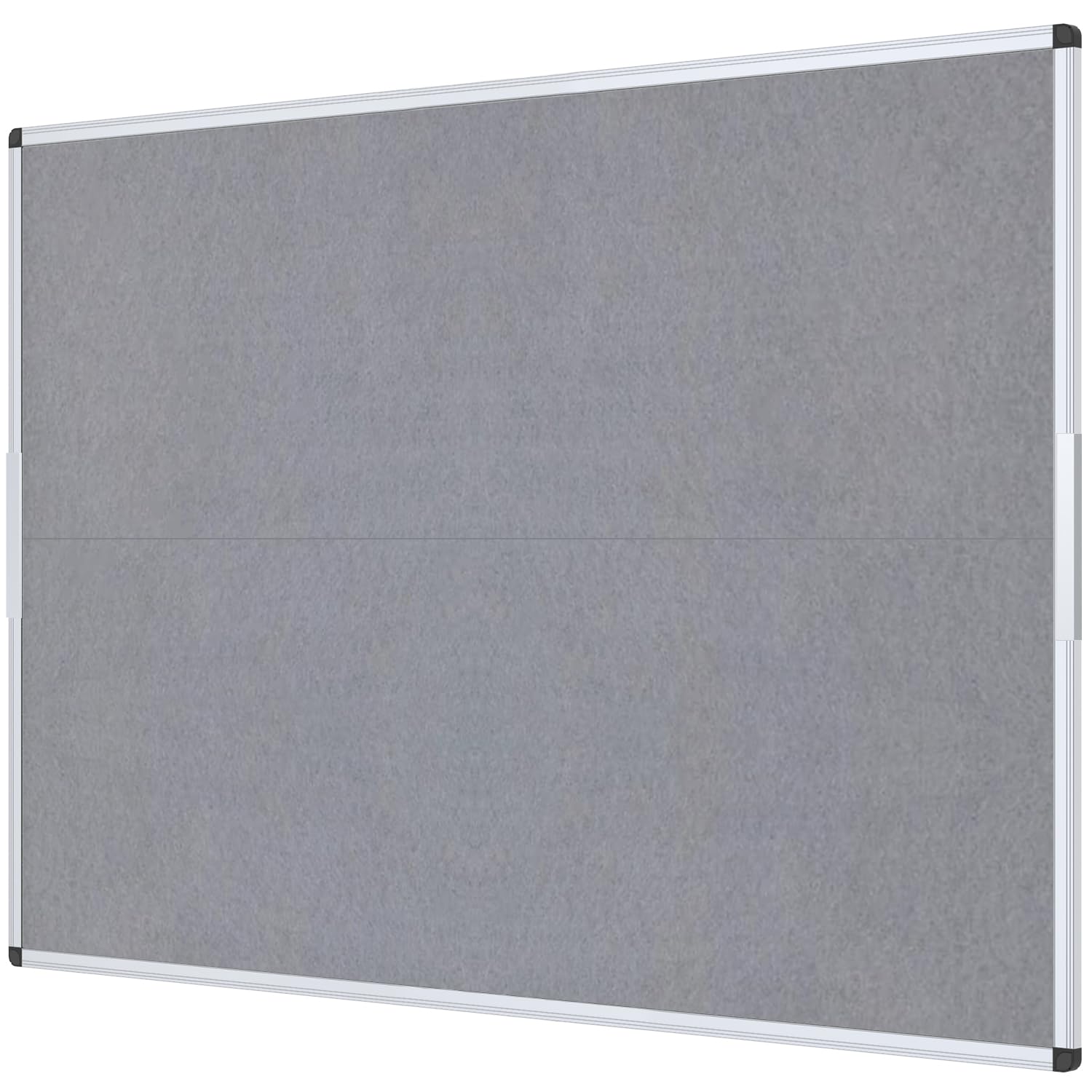 Viz-Pro Large Fabric Bulletin Board/Foldable Notice Board Felt Gray, 60 X 48 Inches, Silver Aluminium Frame