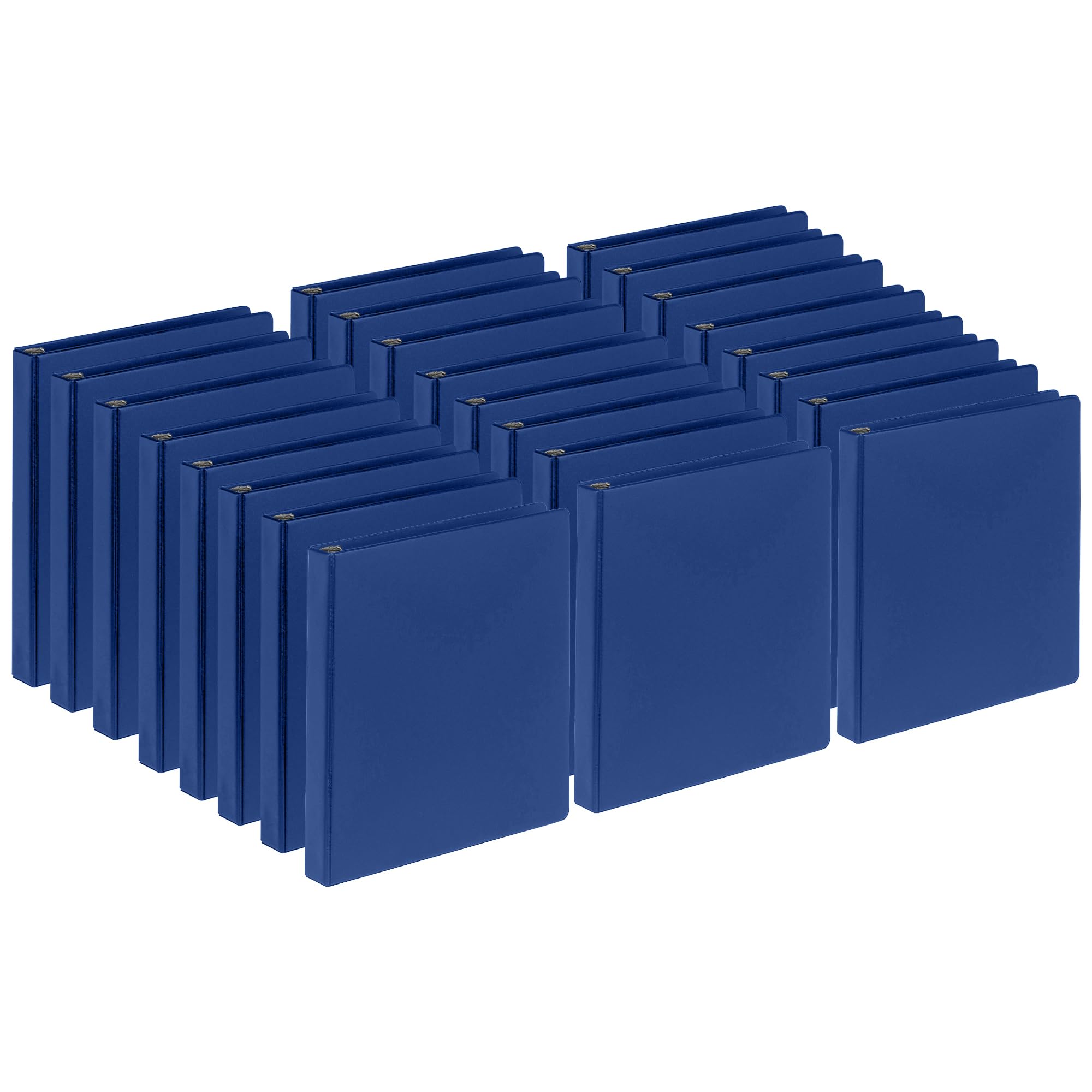 Samsill 1 Inch Document Storage Binder, Made In Usa, Fsc 100% Recyled Chipboard, Round Ring, 3 Ring Binder, 24 Pack, Navy