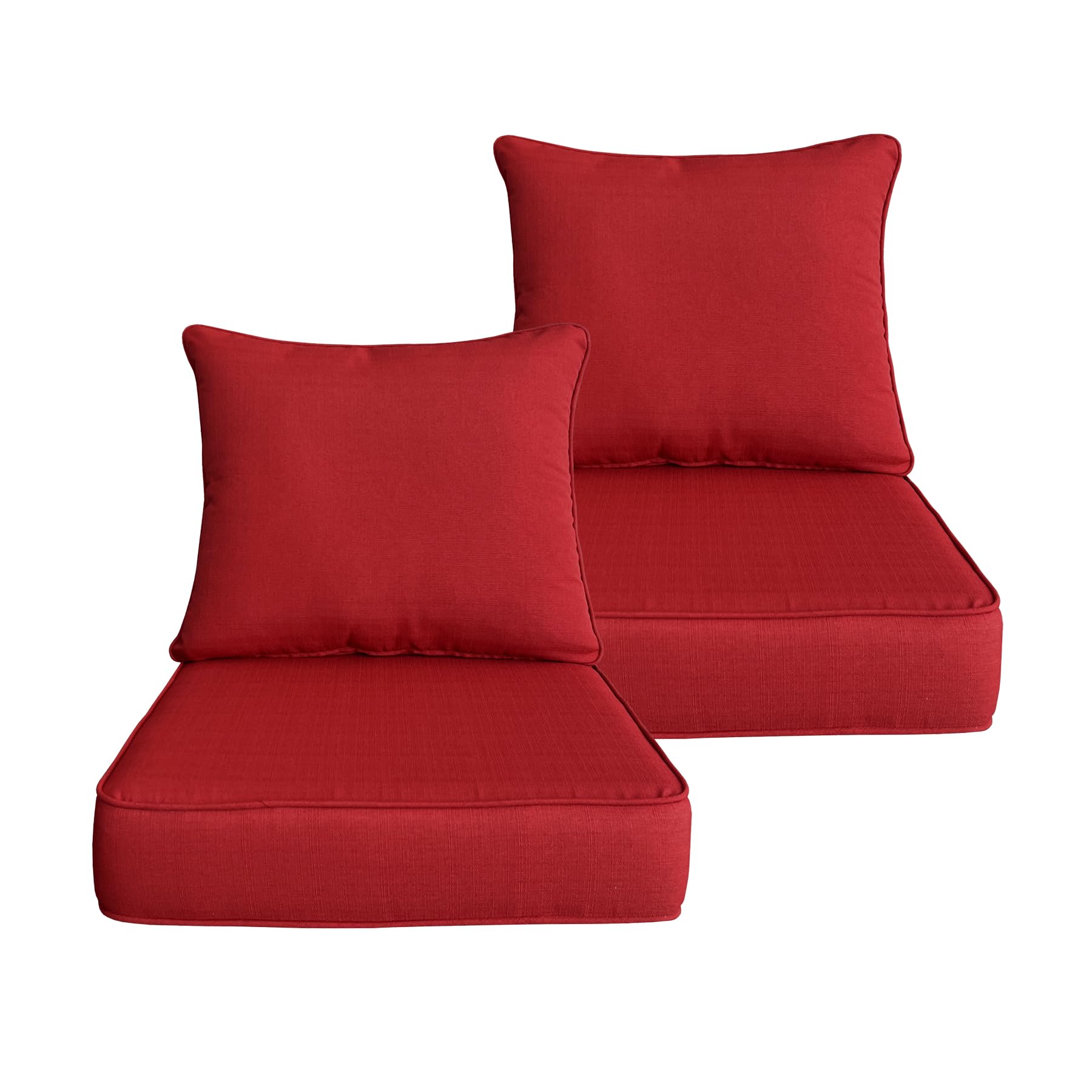 Cozyvida Outdoor 22X24 Inch Deep Seat Patio Cushions Set Of 2 Resilient Foam Filling Water-Proof Stain-Resistant Uv Resistant We