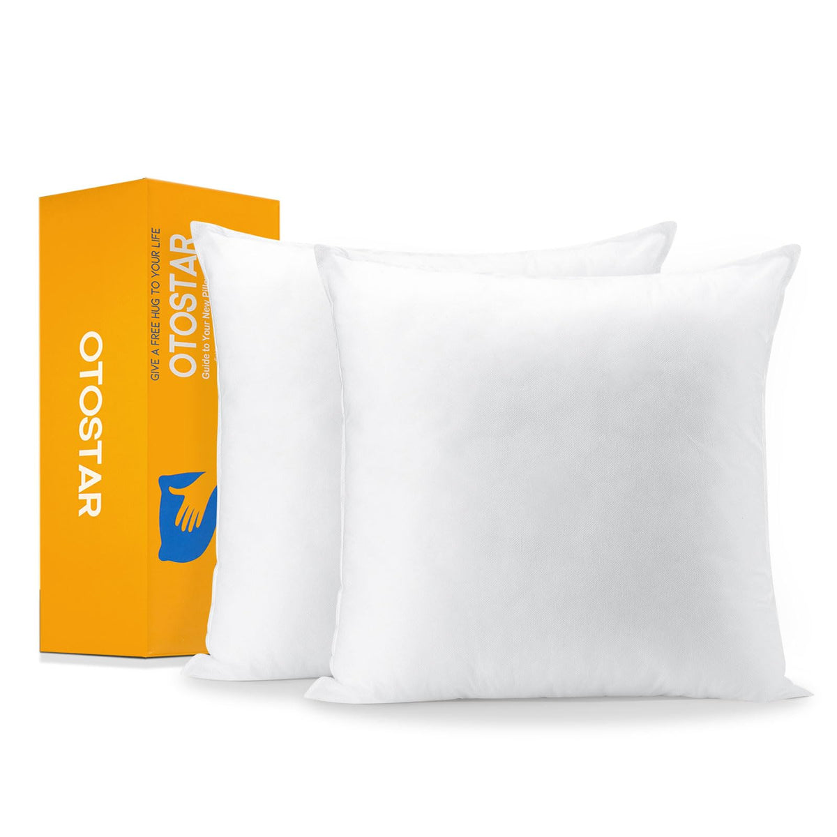 Otostar Set Of 2 Pillow Inserts 16X16 Inch, Decorative Square Throw Pillow Inserts, Premium Fluffy Pillow Forms Sham Stuffer For
