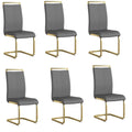 AZmac Modern Leather Dining Chairs Set of 6,Armless Kitchen Chairs,Dining Room Chairs with Upholstered Padded Seat and Sturdy Go