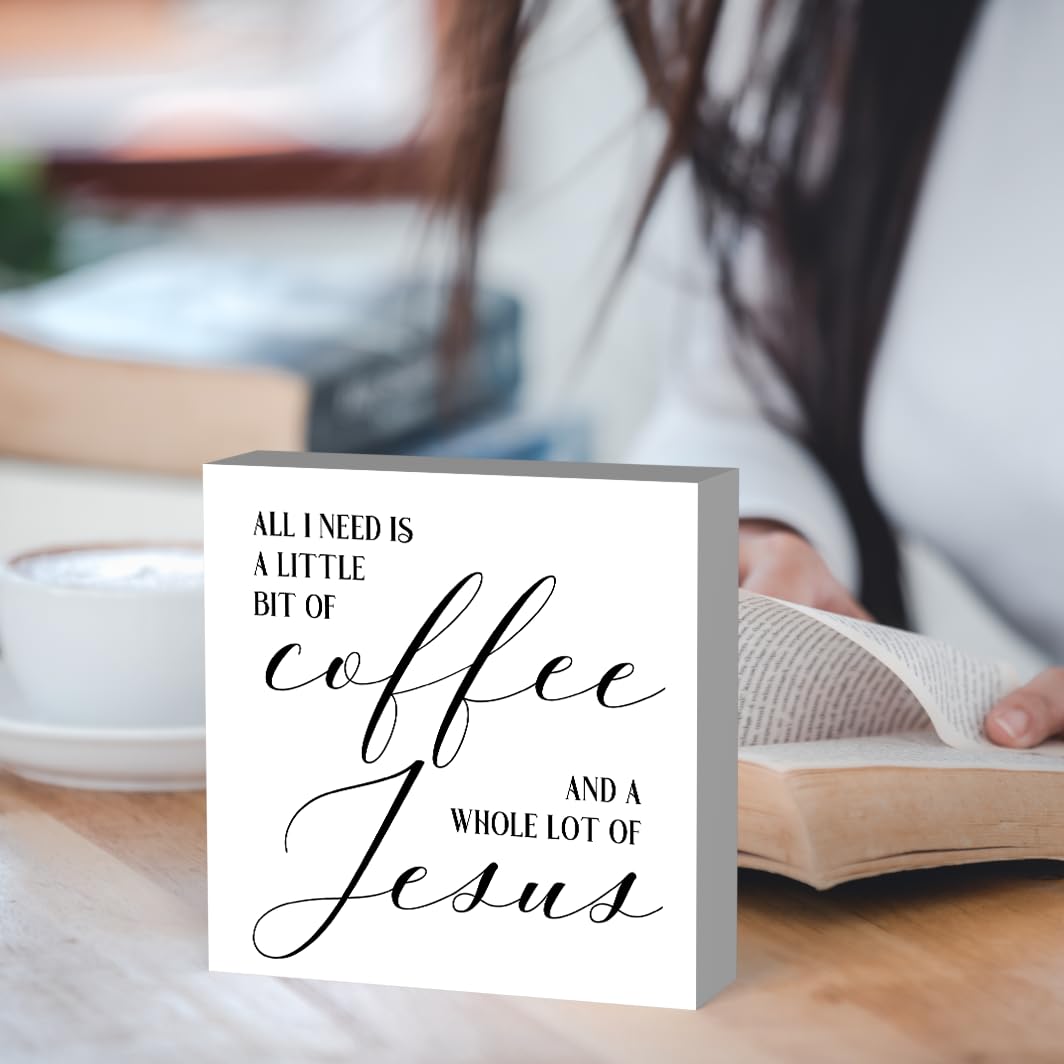 Christian Coffee Table Decor Rustic Desk Decor Coffee Station Accessories Coffee Bar Sign Farmhouse Wood Box Sign Coffee Corner