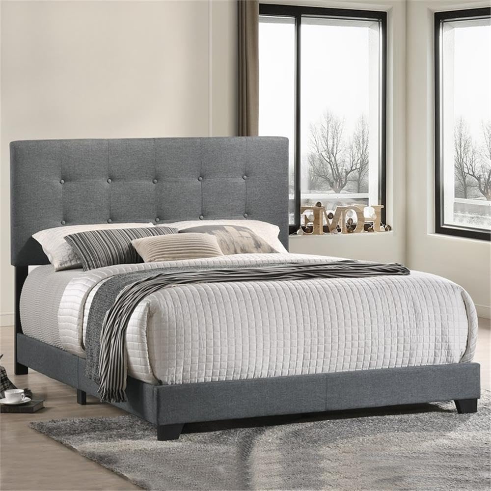 Intercon Addyson UPH Bed Platform, Queen (U.S. Standard), Gray