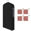Briwooody Cotton Garment Bag, 1 Set, Moth Protection, 40 x 24 x 6 in, Black