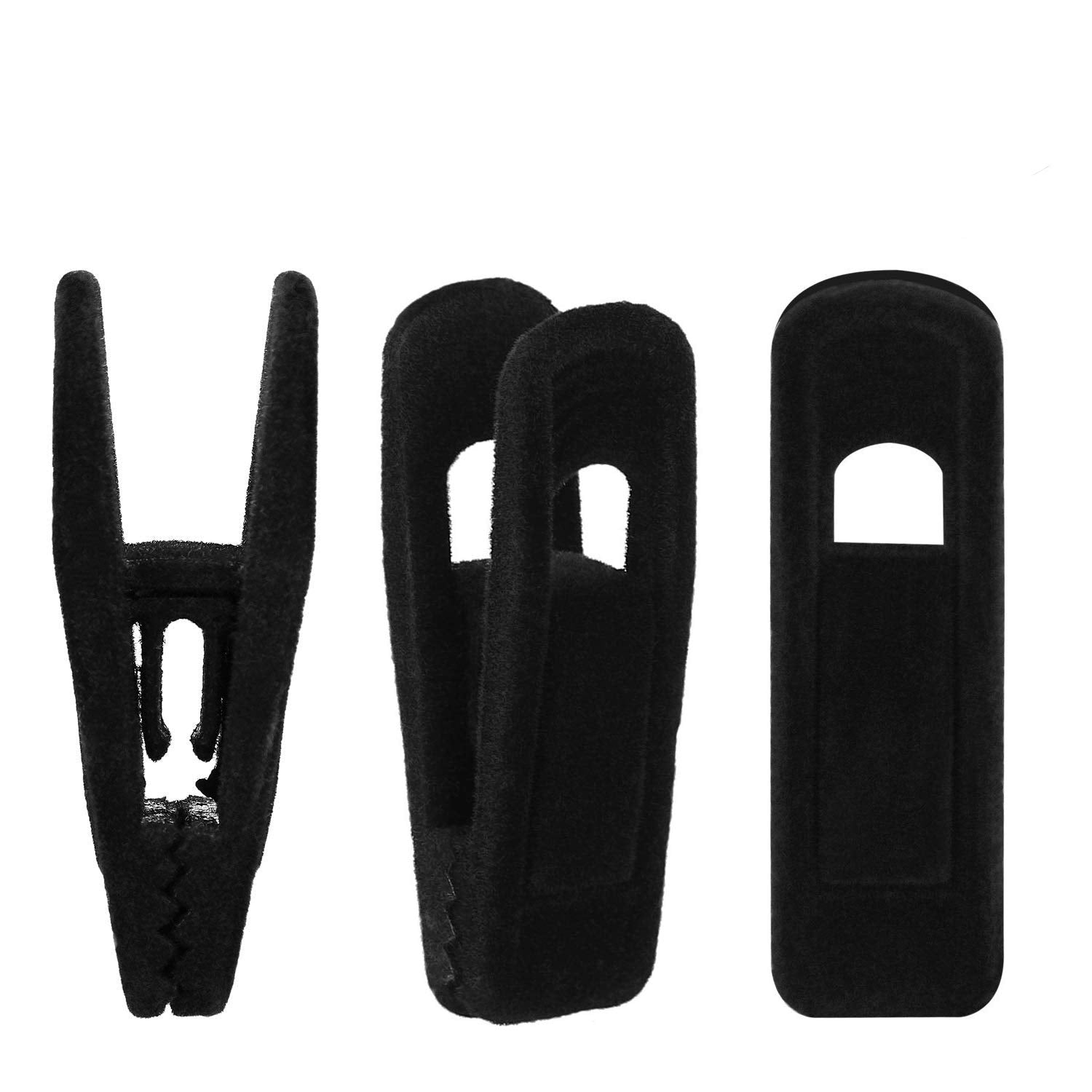 Tinfol Velvet Hangers Clips, 24 Pack Black Pants Hangers Clips, Strong Finger Flocked Clips Perfect for Use with Slim-line Cloth