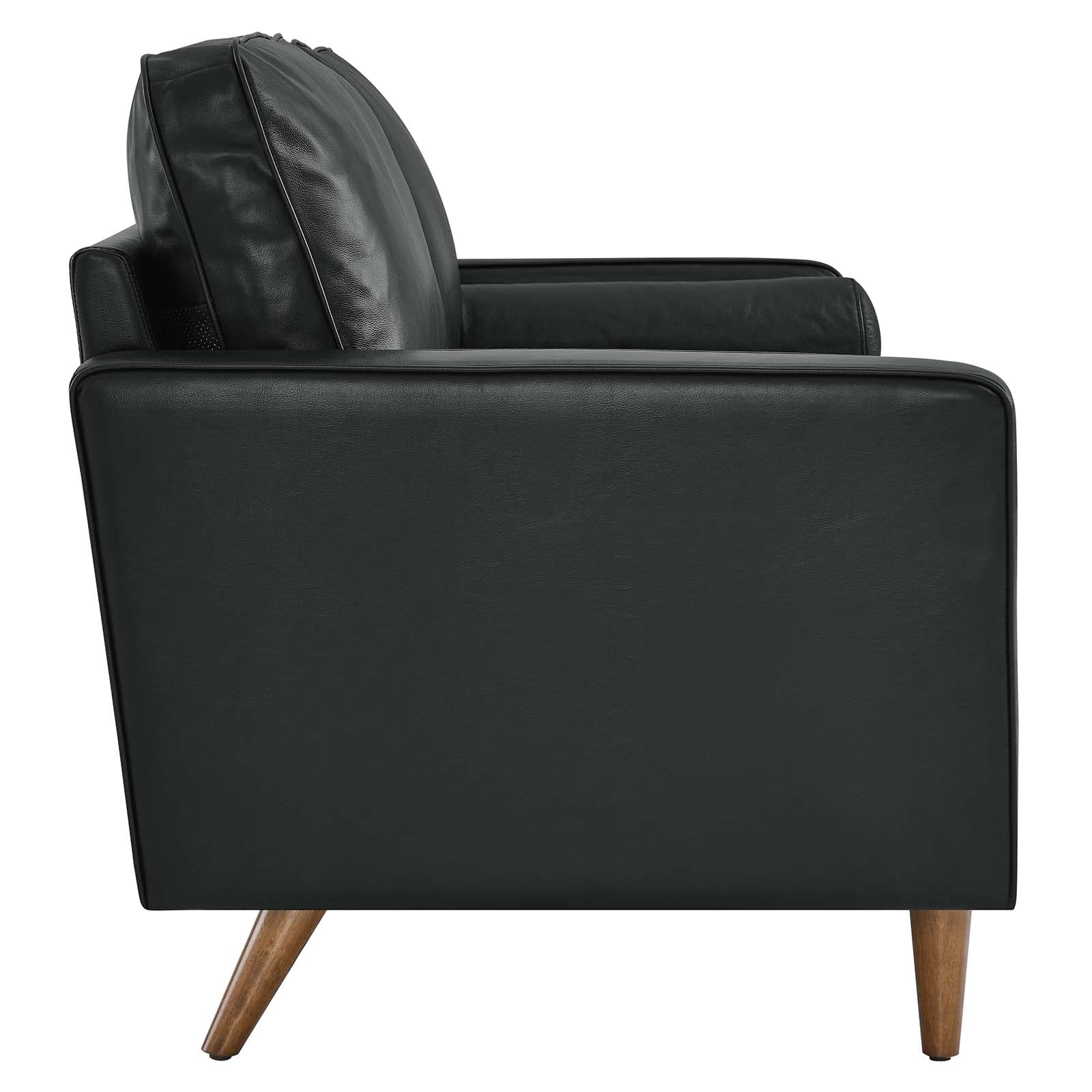 Modway EEI-5870-BLK Valour Leather Loveseat, Black