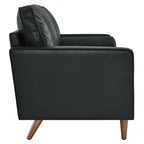 Modway EEI-5870-BLK Valour Leather Loveseat, Black