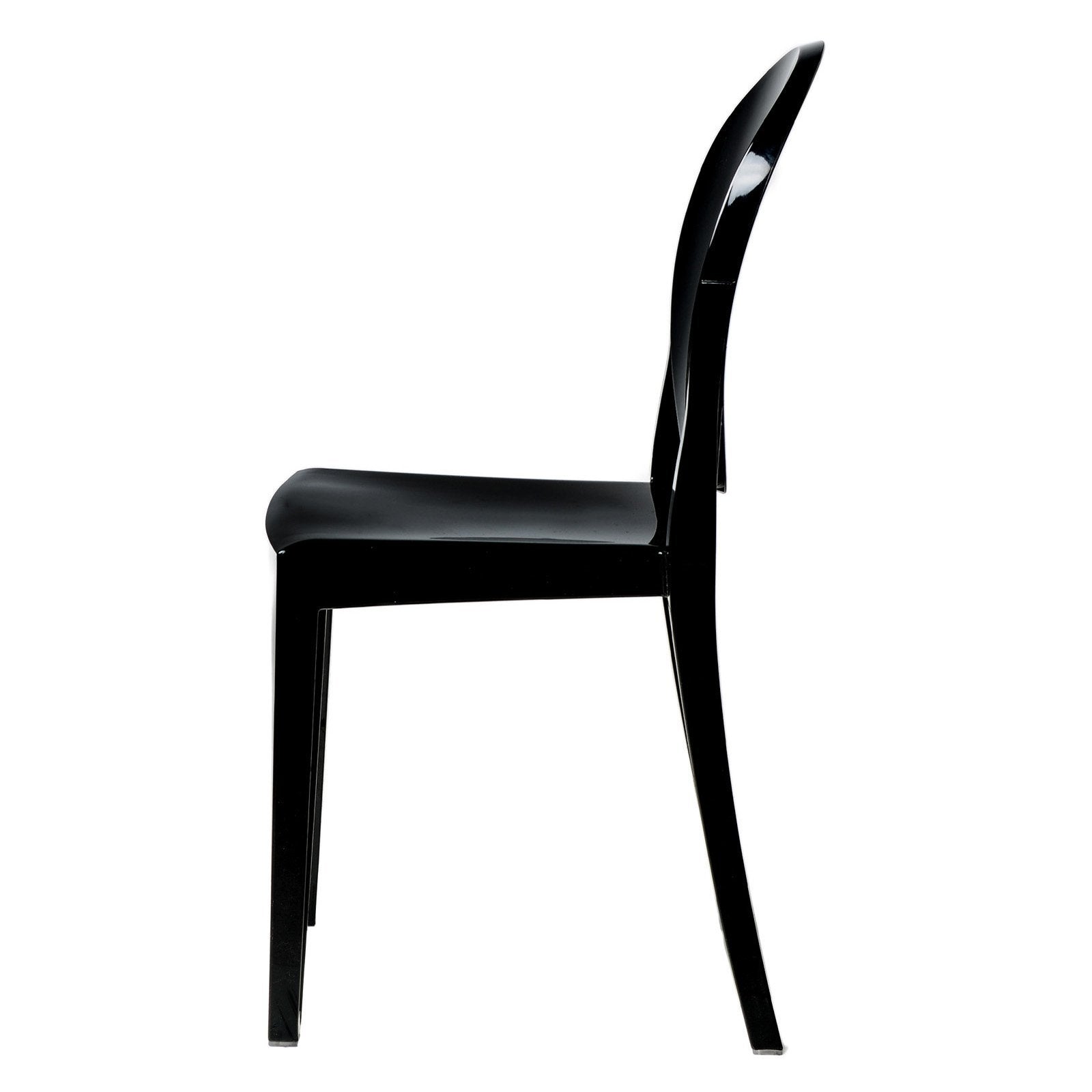 Commercial Seating Products Clear Polycarbonate Stackable Armless Dining Chair Black