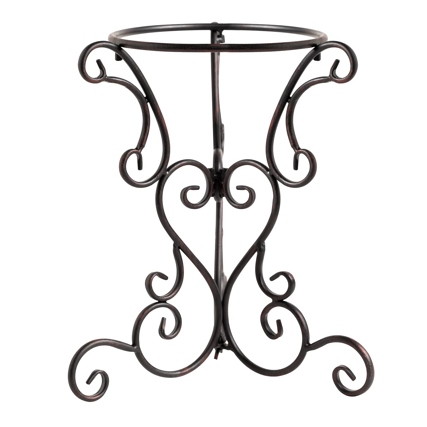 Tickcacy Gazing Globe Stand, Gazing Ball Stand For 8-12 Inches Garden Gazing Globes, Outdoor Garden Black Metal Scroll Gazing Gl