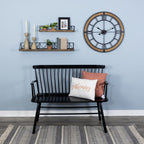 HomeRoots Multi 60% Wood 40% Metal Set of Two Wooden Wire Mesh Floating Wall Shelves