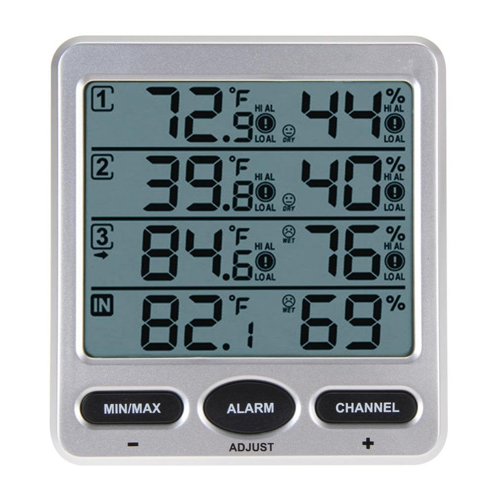 Ambient Weather Ws-10 Wireless Indoor/Outdoor 8-Channel Thermo-Hygrometer With Three Remote Sensors