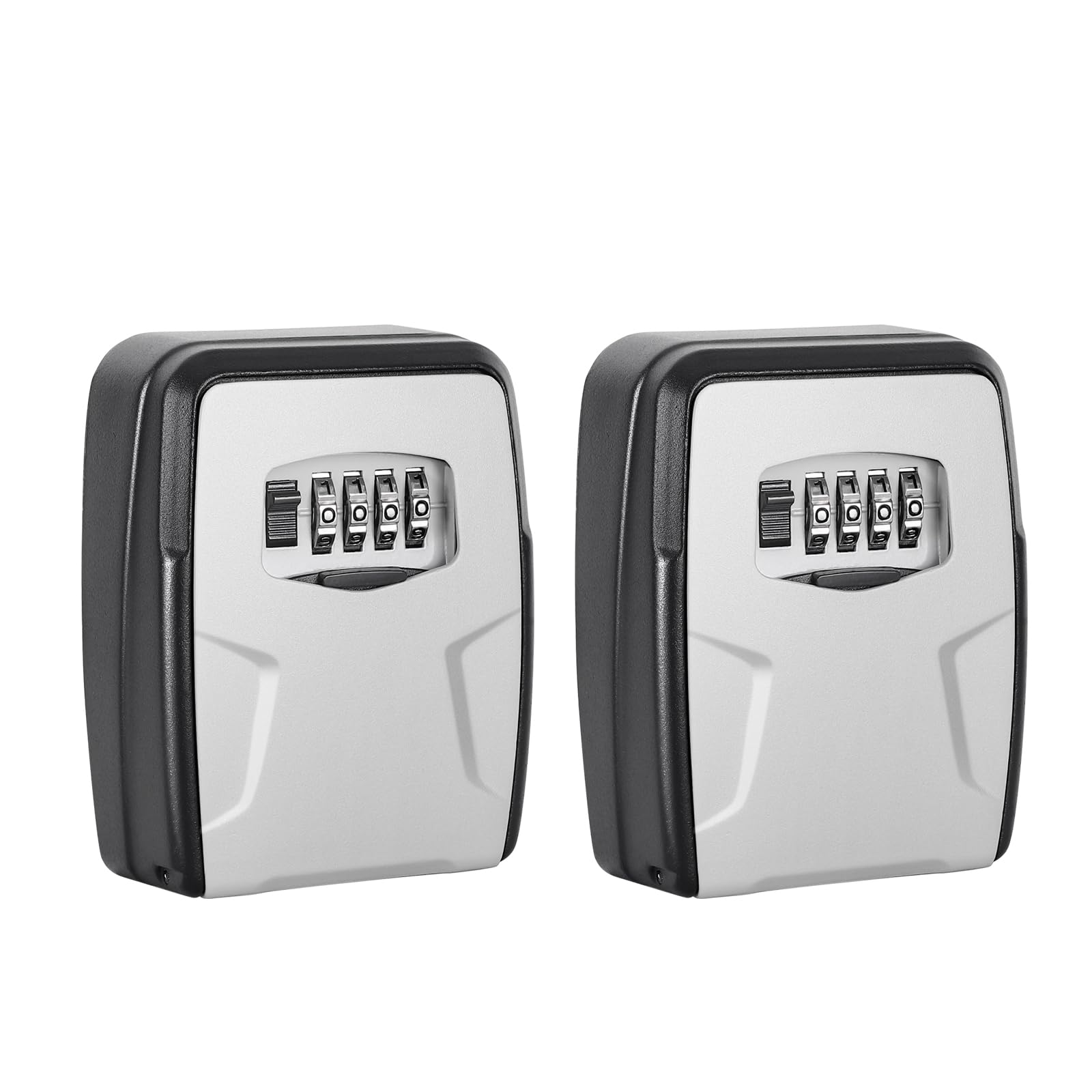 Key Lock Box Wall Mounted, 5 Keys Capacity, Key Safe Security Storage Lock Box For Indoor, Outdoor, Garage, Garden, Store (2 Pac