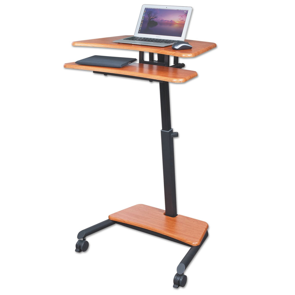 Balt Up-Rite Workstation Sit/Stand Desk, Height Adjustable, , Cherry, 28.5&quot; - 45.5&quot;H x 27.5&quot;W x 22.5&quot;D