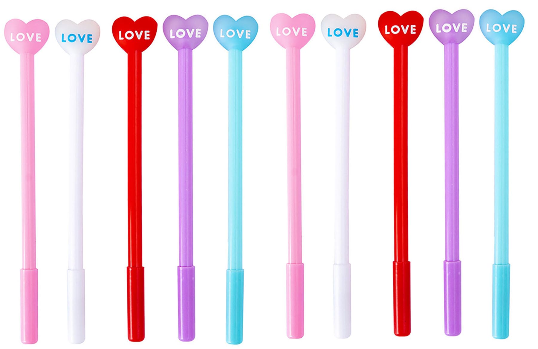 Yyaaloa 20Pcs Heart Shaped Pens Heart Gel Ink Pens 0.5 Mm Black Ink Novelty Pens For Valentine'S Day Favors Kids Office School H