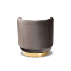 Baxton Studio Saffi Glam and Luxe Grey Velvet Fabric Upholstered Gold Finished Swivel Accent Chair