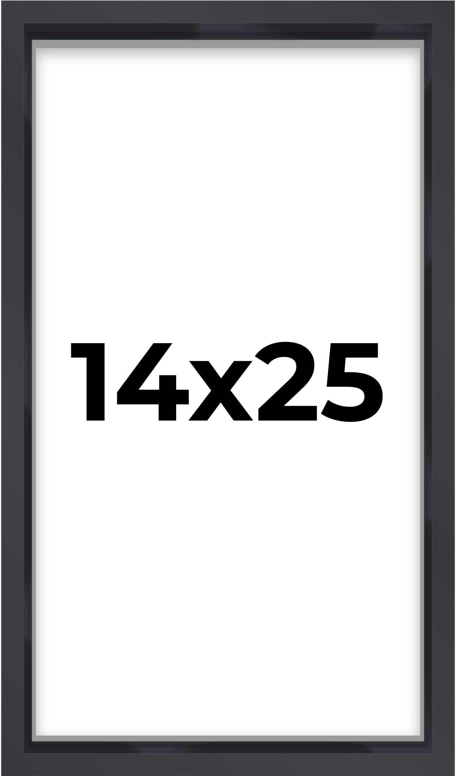 14x25 Contemporary Black Shadow Box Frame | 1'' Depth of Usable Space| Interior Size 14x25 or 25x14 Inches| UV Resistant Acrylic