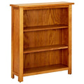vidaXL Bookcase, Freestanding, 3-Shelf, Brown, Solid Oak Wood and MDF, Farmhouse-Style, Rustic Charm, 17.7"x8.9"x32.3"