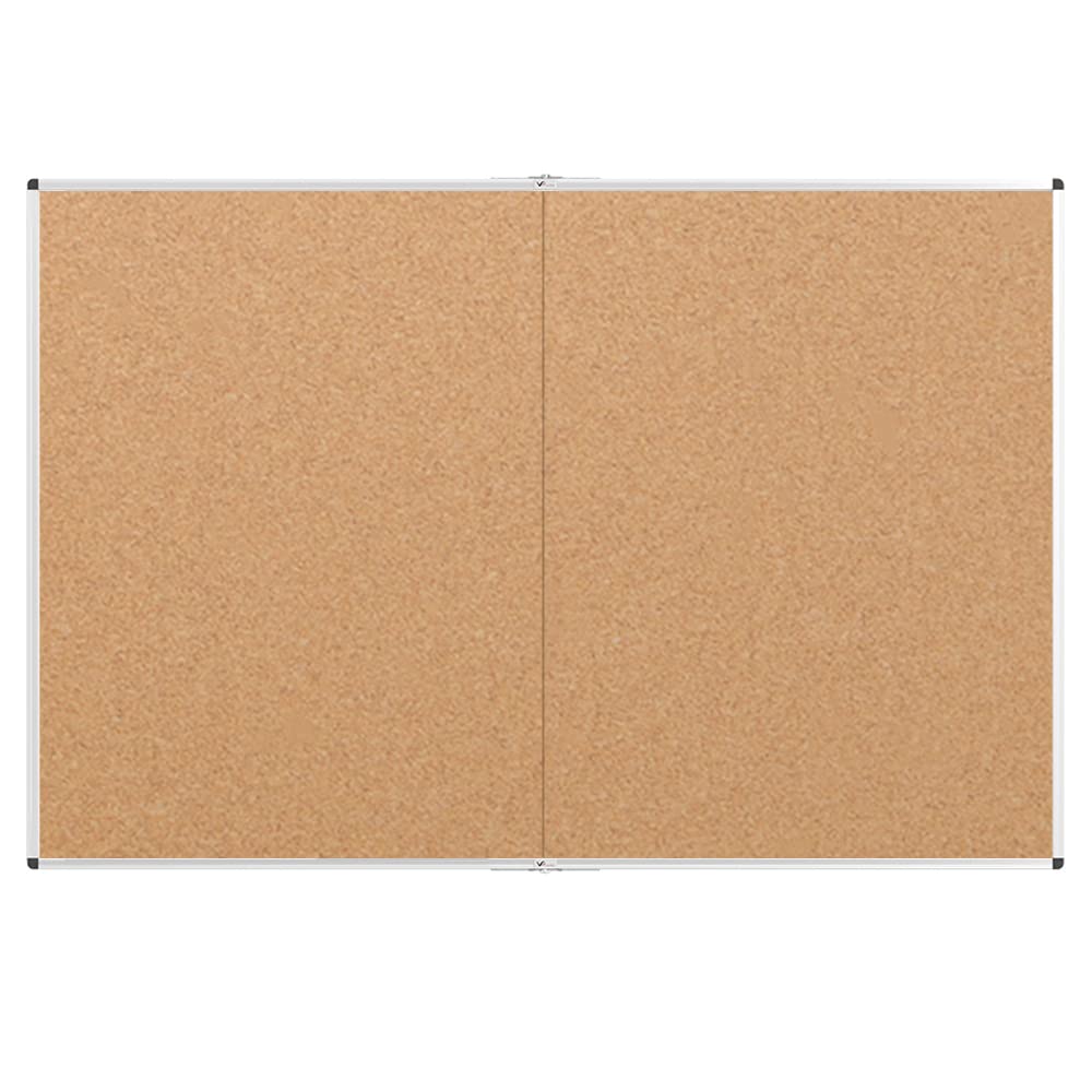Viz-Pro Large Cork Bulletin Board/Foldable Noticeboard, 60 X 36 Inches, Silver Aluminium Frame