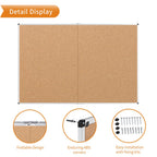 Viz-Pro Large Cork Bulletin Board/Foldable Noticeboard, 48 X 48 Inches, Silver Aluminium Frame