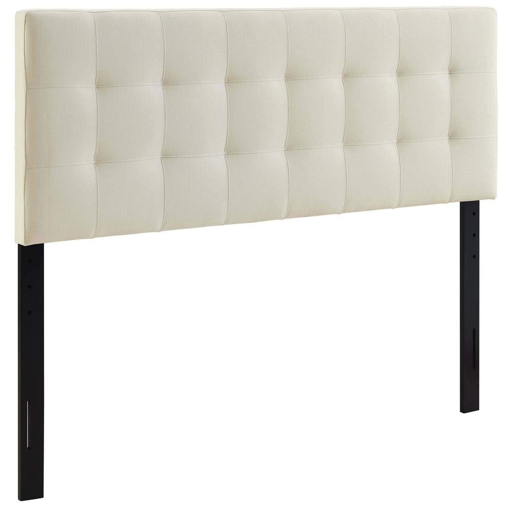 Modway Lily Tufted Linen Fabric Upholstered Full Headboard in Ivory