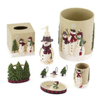 Avanti Linens - Tissue Box Cover, Resin Home Decor, Holiday Inspired Bathroom Accessories (Snowmen Gathering Collection)