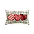 Avoin Colorlife Valentine'S Day Polka Dot Stripes Love Hearts Throw Pillow Cover, 12 X 20 Inch Buffalo Plaid Eucalyptus Leaves C