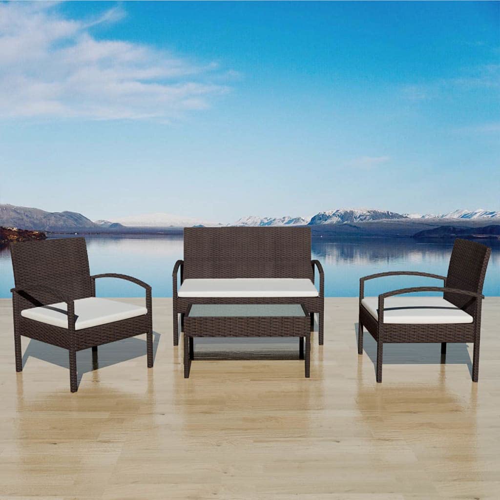 vidaXL 4 Piece Modern Patio Lounge Set - Thumbnail 5
