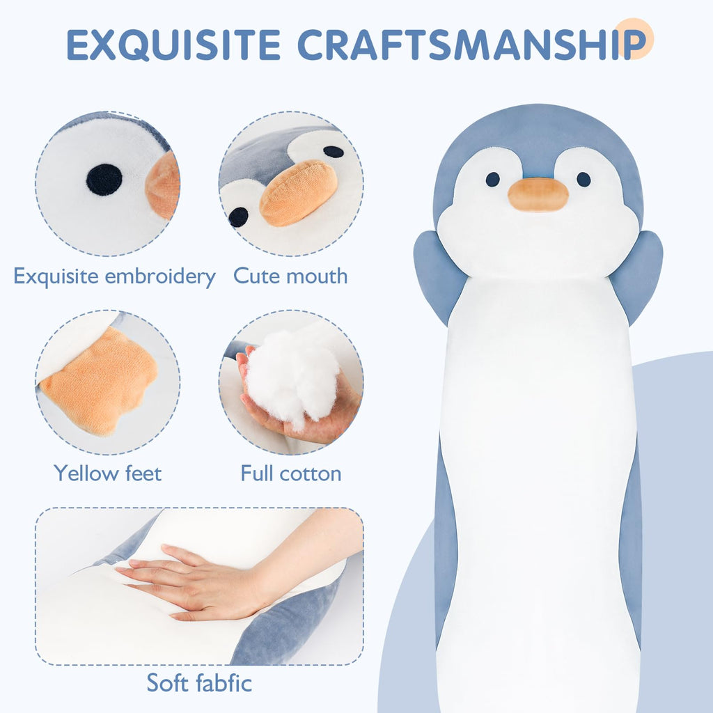 Dalmao 22 Inch Penguin Body Pillow For Kids, Penguin Stuffed Animal, Penguin Gifts, Penguin Plush Toys, Cuddle Pillow Gift For K