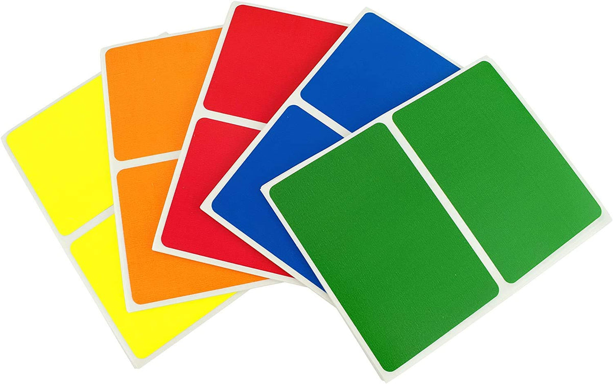 Chromalabel 2 X 3 Inch Rectangle Stickers, Permanent Color Coding Labels Ideal Warehouse, School, And Office Supplies - 5 Standa