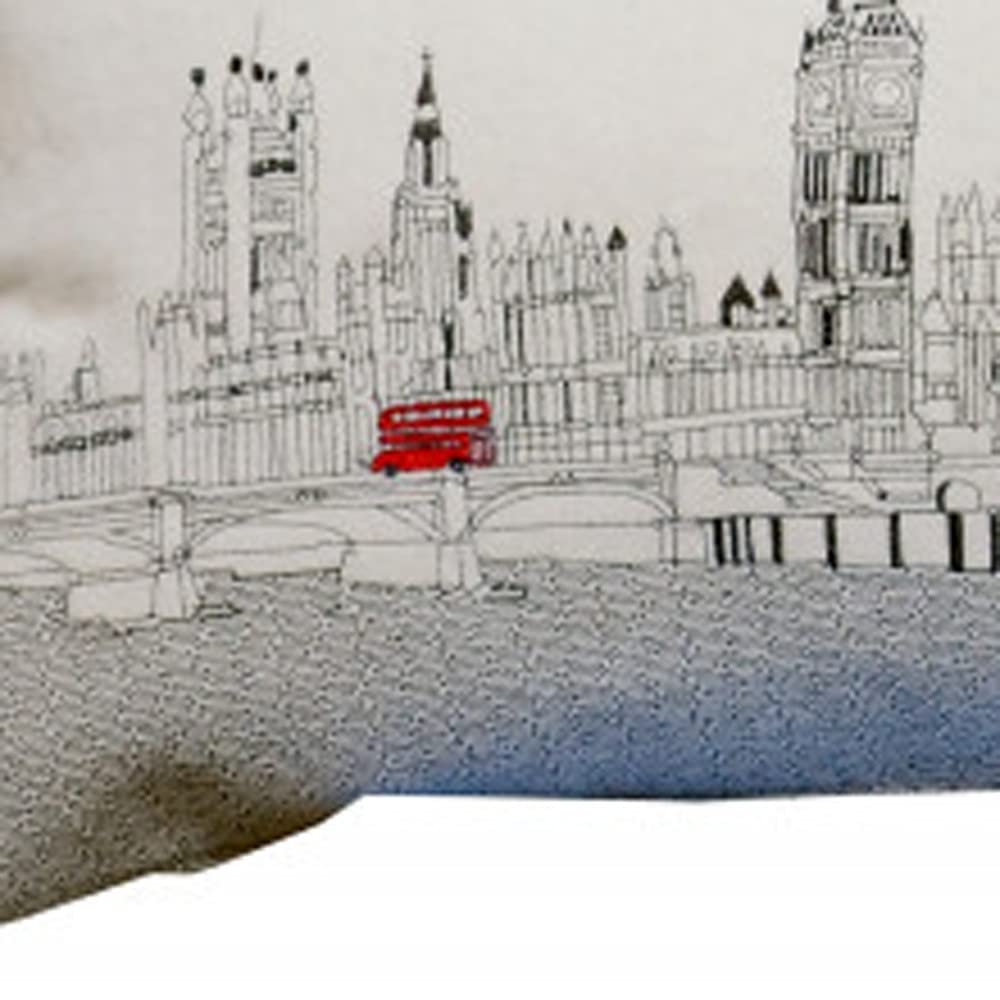 HomeRoots Cream 45' White London Daylight Skyline Lumbar Decorative Pillow